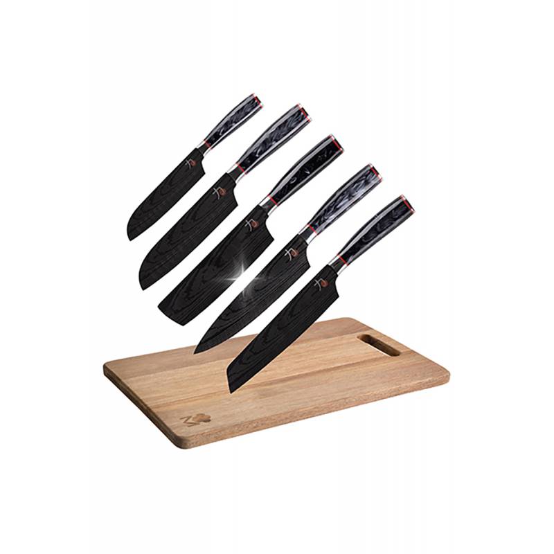 Set of 5 Stainless Steel + 1 Chopping Board knives set Set of 5 Stainless Steel + 1 Chopping Board Set of 5 Stainless Steel + 1 Chopping Board MasterPro