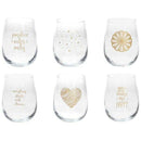 Set of 6 Glasses-Transparent and Gold Glass cups Set of 6 Glasses-Transparent and Gold Set of 6 Glasses-Transparent and Gold Tognana