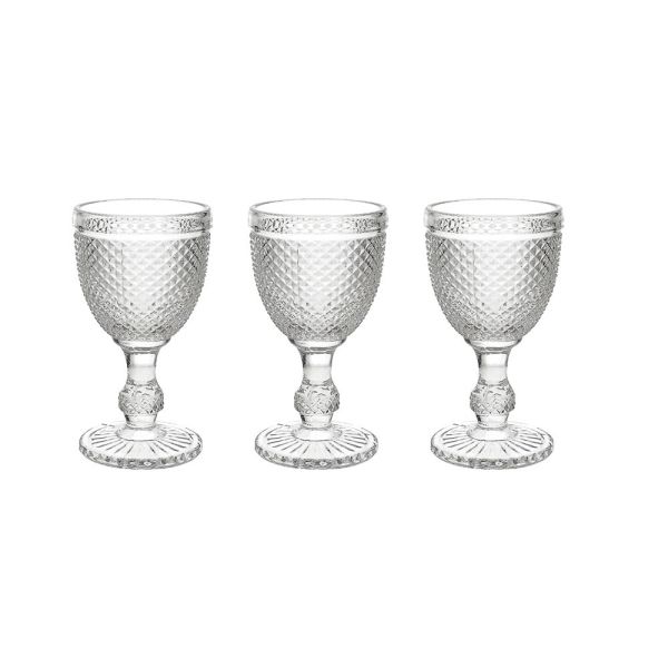 Set 3 Goblet Glasses Transparent Glass cups Set 3 Goblet Glasses Transparent Set 3 Goblet Glasses Transparent Tognana