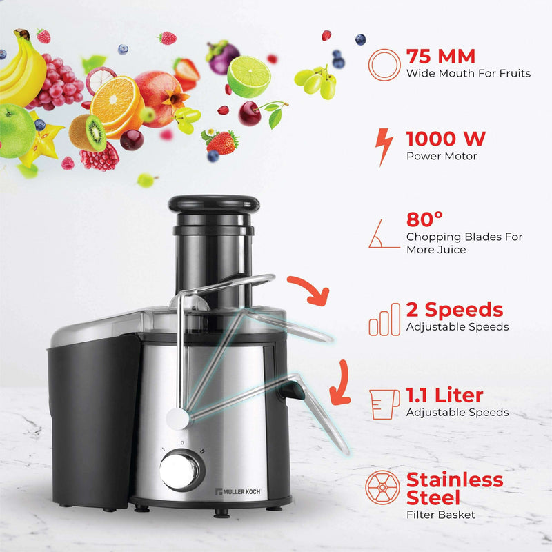 Juice Extractor INOX – 1000W Juicers Juice Extractor INOX – 1000W Juice Extractor INOX – 1000W Muller Koch