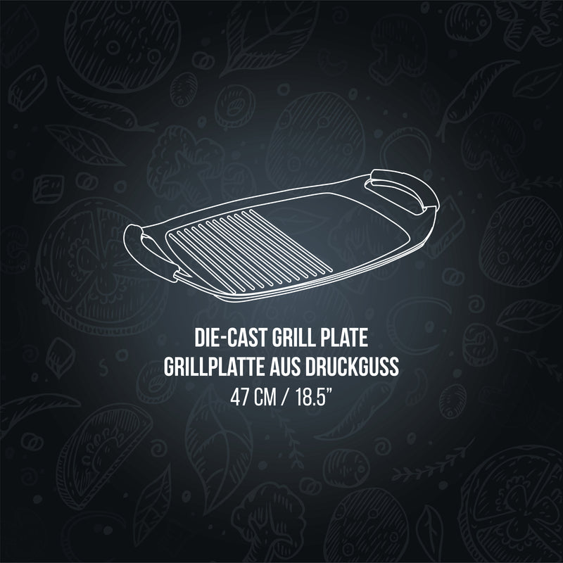 Die-Cast Aluminum Grill Plate – 47cm Griddles & Grill Pans Die-Cast Aluminum Grill Plate – 47cm Die-Cast Aluminum Grill Plate – 47cm Muller Koch