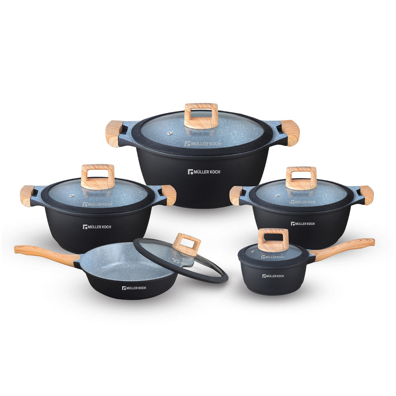 Die-Cast Aluminum Cookware Set – 10 Pieces  Die-Cast Aluminum Cookware Set – 10 Pieces Die-Cast Aluminum Cookware Set – 10 Pieces The German Outlet