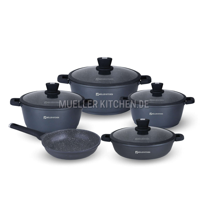 Die-Cast Aluminum Cookware Set 9 Pieces Cooking set Die-Cast Aluminum Cookware Set 9 Pieces Die-Cast Aluminum Cookware Set 9 Pieces Muller Koch