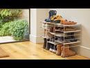 Level Plus Adjustable Triple Shoe Rack in Ecru