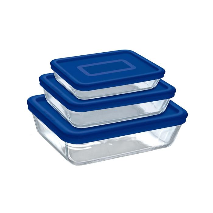 Cook & Freeze Set of 3 Glass Dishes with Airtight Lids  Cook & Freeze Set of 3 Glass Dishes with Airtight Lids Cook & Freeze Set of 3 Glass Dishes with Airtight Lids The German Outlet