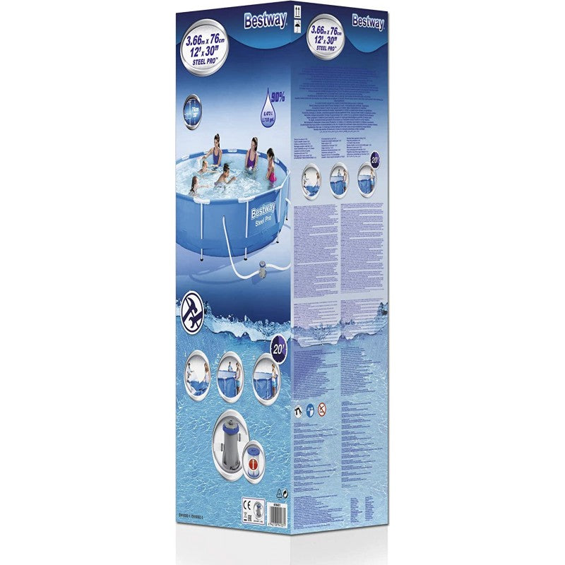 Pro Round Swimming Pool 366 x 76 cm, Filter Pump Included home pool Pro Round Swimming Pool 366 x 76 cm, Filter Pump Included Pro Round Swimming Pool 366 x 76 cm, Filter Pump Included Bestway