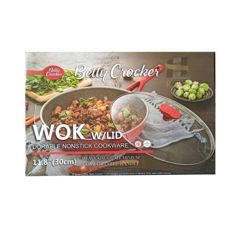 Wok With Lid, Red Wok Pan Wok With Lid, Red Wok With Lid, Red Betty Crocker