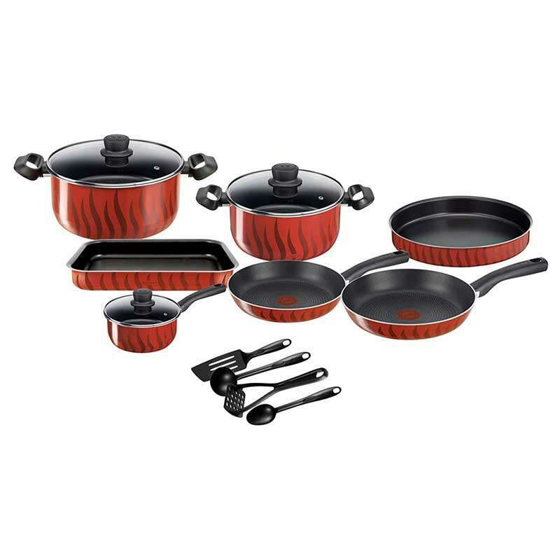 Tempo Flame 14 Piece Cooking Set, Aluminium Cooking set Tempo Flame 14 Piece Cooking Set, Aluminium Tempo Flame 14 Piece Cooking Set, Aluminium Tefal