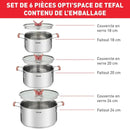 Opti’Space Stainless steel 3 Casserole Set Cooking set Opti’Space Stainless steel 3 Casserole Set Opti’Space Stainless steel 3 Casserole Set Tefal