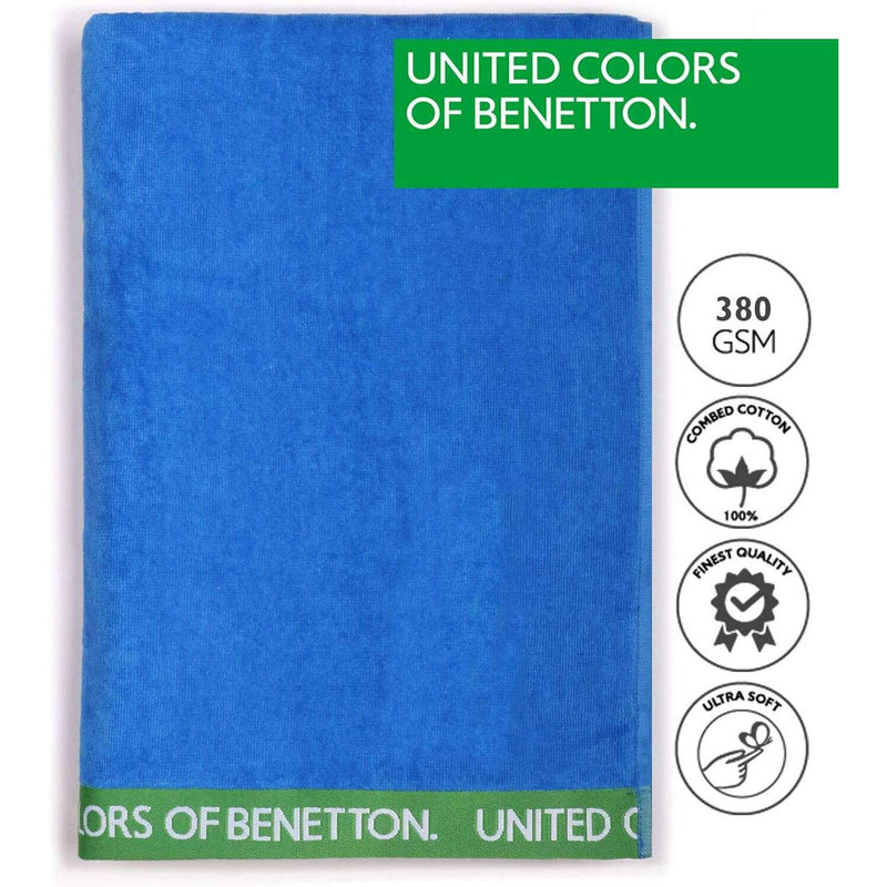 Beach Towel 90x160cm, Blue 420GSM Velour Cotton Bathroom Towels Beach Towel 90x160cm, Blue 420GSM Velour Cotton Beach Towel 90x160cm, Blue 420GSM Velour Cotton United Colors of Benetton