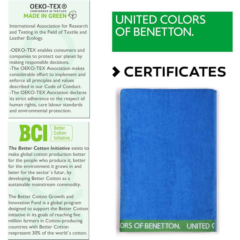 Beach Towel 90x160cm, Blue 420GSM Velour Cotton Bathroom Towels Beach Towel 90x160cm, Blue 420GSM Velour Cotton Beach Towel 90x160cm, Blue 420GSM Velour Cotton United Colors of Benetton