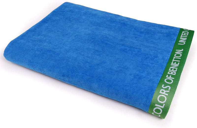 Beach Towel 90 x 160 cm, Blue 420 GSM Velour Cotton Bathroom Towels Beach Towel 90 x 160 cm, Blue 420 GSM Velour Cotton Beach Towel 90 x 160 cm, Blue 420 GSM Velour Cotton United Colors of Benetton