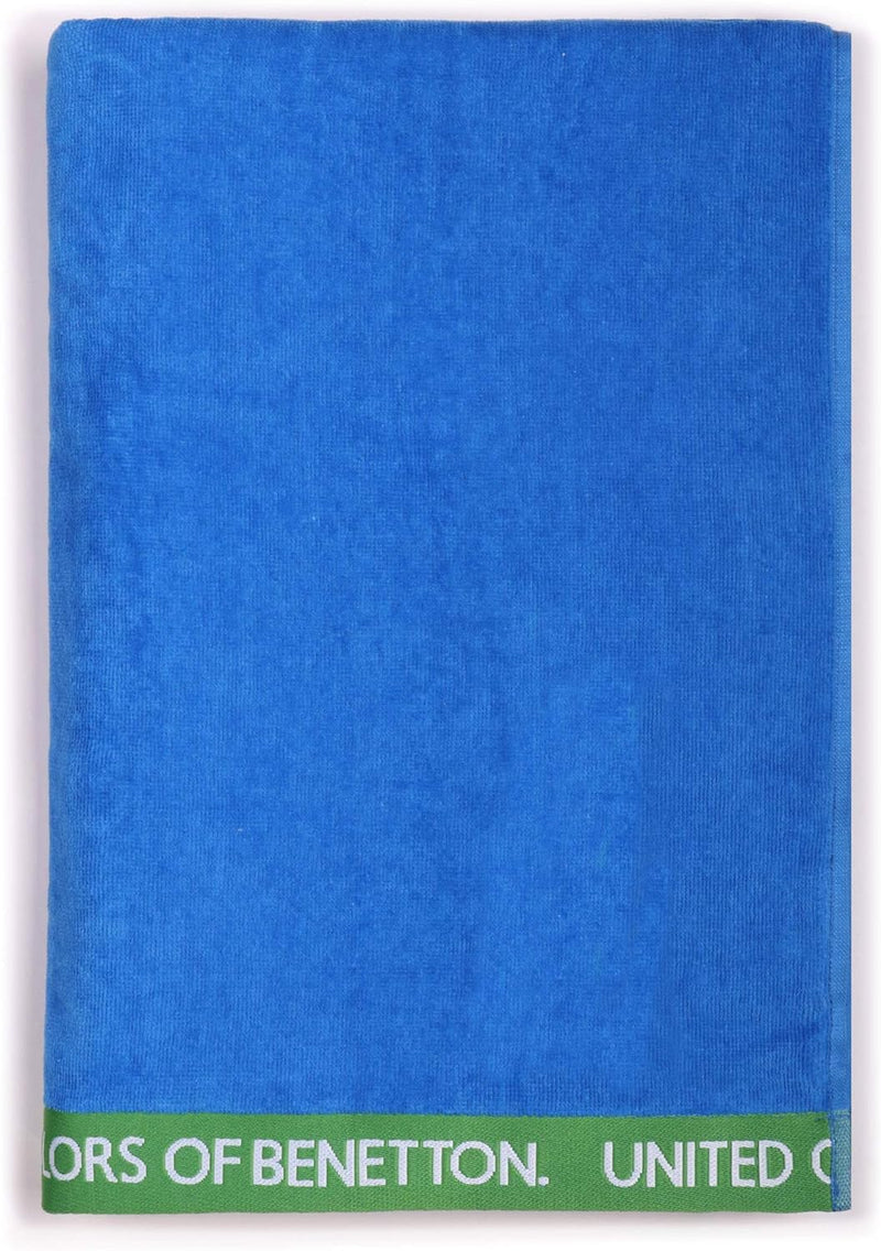 Beach Towel 90 x 160 cm, Blue 420 GSM Velour Cotton Bathroom Towels Beach Towel 90 x 160 cm, Blue 420 GSM Velour Cotton Beach Towel 90 x 160 cm, Blue 420 GSM Velour Cotton United Colors of Benetton