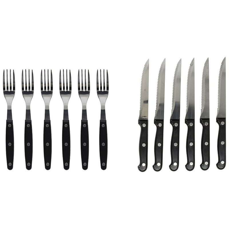 Set Of 6 Forks With 6 Knives 18/10 Stainless Steel Black Cutlery Set Set Of 6 Forks With 6 Knives 18/10 Stainless Steel Black Set Of 6 Forks With 6 Knives 18/10 Stainless Steel Black Tognana