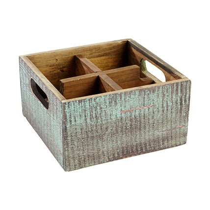Square Vintage Table Caddy - Wood
