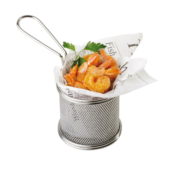 Fry Basket- Silver- Cylindrical The Chefs Warehouse by MG Fry Basket- Silver- Cylindrical Fry Basket- Silver- Cylindrical The Chefs Warehouse by MG