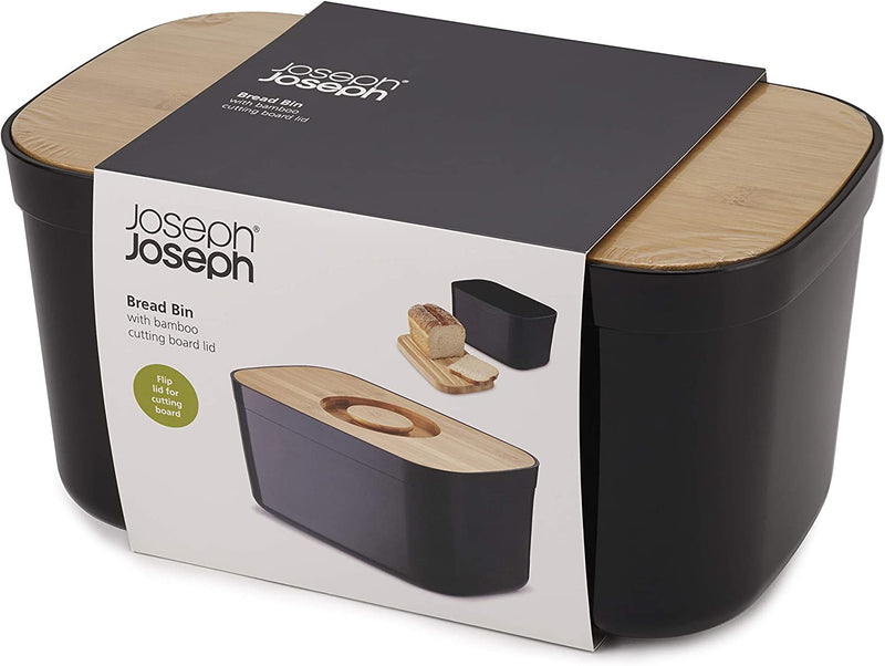 Bread Bin with Cutting Board Lid-Black Bread Boxes & Bags Bread Bin with Cutting Board Lid-Black Bread Bin with Cutting Board Lid-Black Joseph Joseph