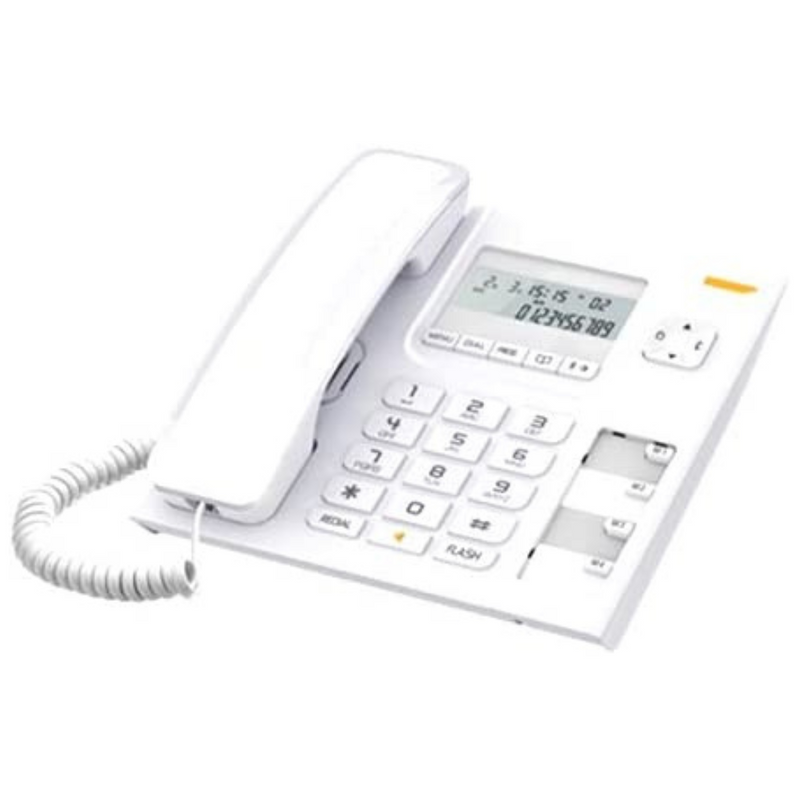 Corded Phone with Caller Id - White  Corded Phone with Caller Id - White Corded Phone with Caller Id - White Alcatel