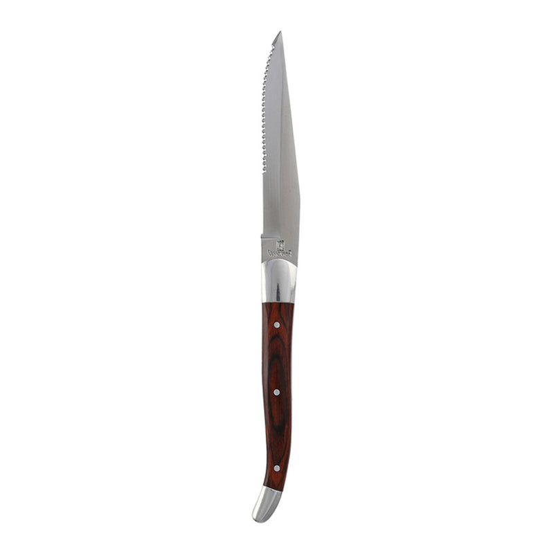 Steak Knife - Stainless Steel with Dark Wood Handle