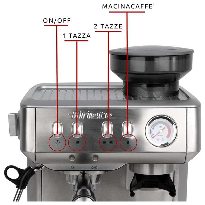 Metal Espresso Machine With Grinder Coffee Makers & Espresso Machines Metal Espresso Machine With Grinder Metal Espresso Machine With Grinder Ariete