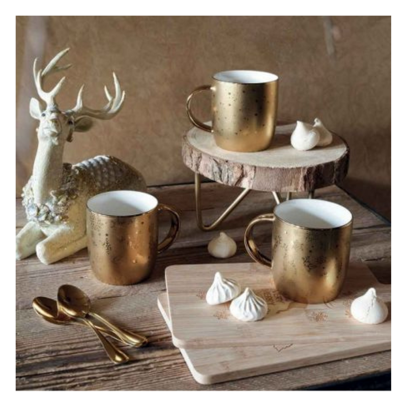 Set of 3 - Christmas Gold & Silver Mug Coffee & Tea Cups Set of 3 - Christmas Gold & Silver Mug Set of 3 - Christmas Gold & Silver Mug Tognana