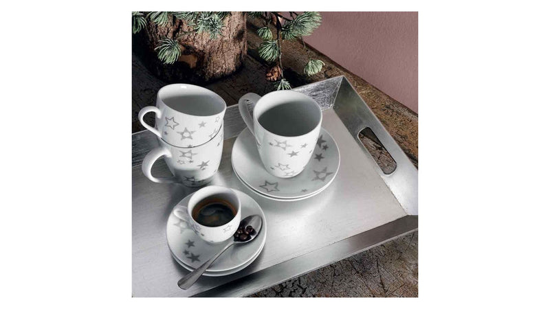 Olimpia Etoile Silver Set of 6 coffee cups with saucer Coffee & Tea Cups Olimpia Etoile Silver Set of 6 coffee cups with saucer Olimpia Etoile Silver Set of 6 coffee cups with saucer Tognana