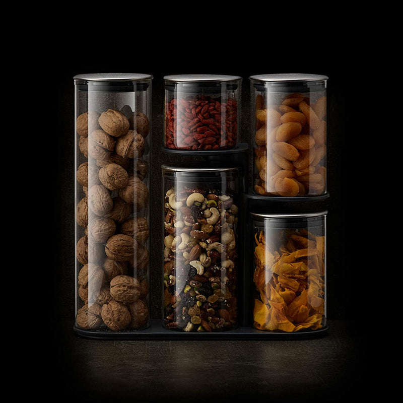 Podium 100 Glass Dry Food Storage Container Set with Stand Food Storage Podium 100 Glass Dry Food Storage Container Set with Stand Podium 100 Glass Dry Food Storage Container Set with Stand Joseph Joseph