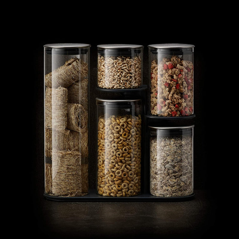 Podium 100 Glass Dry Food Storage Container Set with Stand Food Storage Podium 100 Glass Dry Food Storage Container Set with Stand Podium 100 Glass Dry Food Storage Container Set with Stand Joseph Joseph