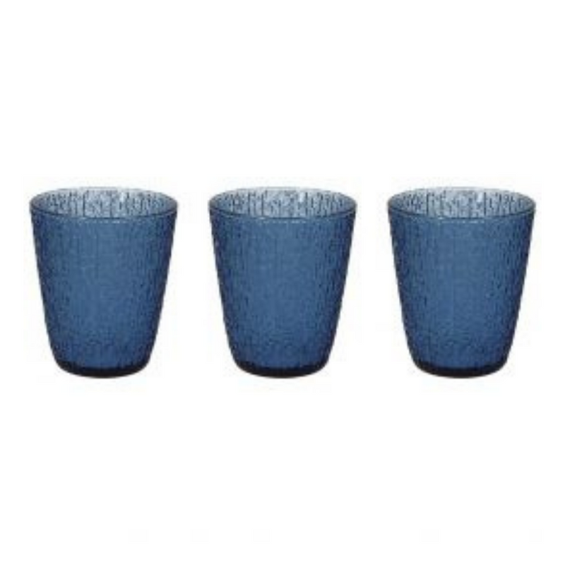 Set of 3 Glasses Blue Glass cups Set of 3 Glasses Blue Set of 3 Glasses Blue Tognana