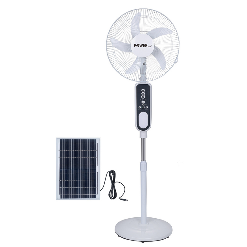 Rechargeable Stand Fan 16" with Solar Panel &  Remote Control Rechargeable Fan Rechargeable Stand Fan 16" with Solar Panel &  Remote Control Rechargeable Stand Fan 16" with Solar Panel &  Remote Control Power Group