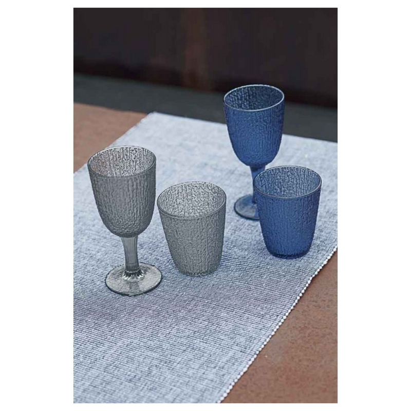 Set of 3 Goblets - Blue Glass cups Set of 3 Goblets - Blue Set of 3 Goblets - Blue Tognana