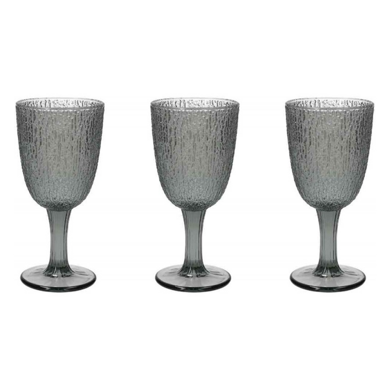 Set Of 3 Glasses - Grey Glass cups Set Of 3 Glasses - Grey Set Of 3 Glasses - Grey Tognana