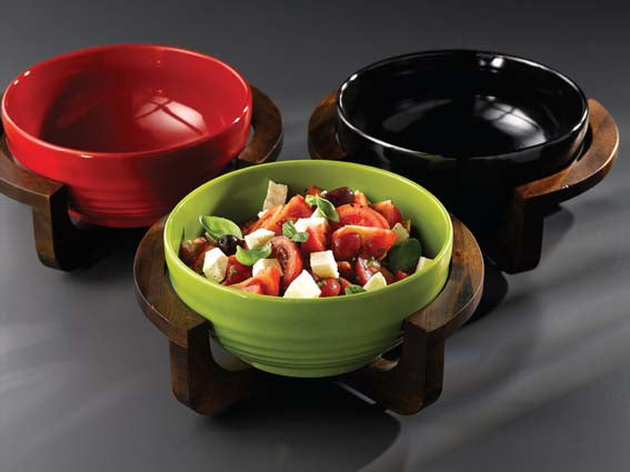 Nuts/Appetizer/Serving/Salad Bowl - Red Glaze Ripple