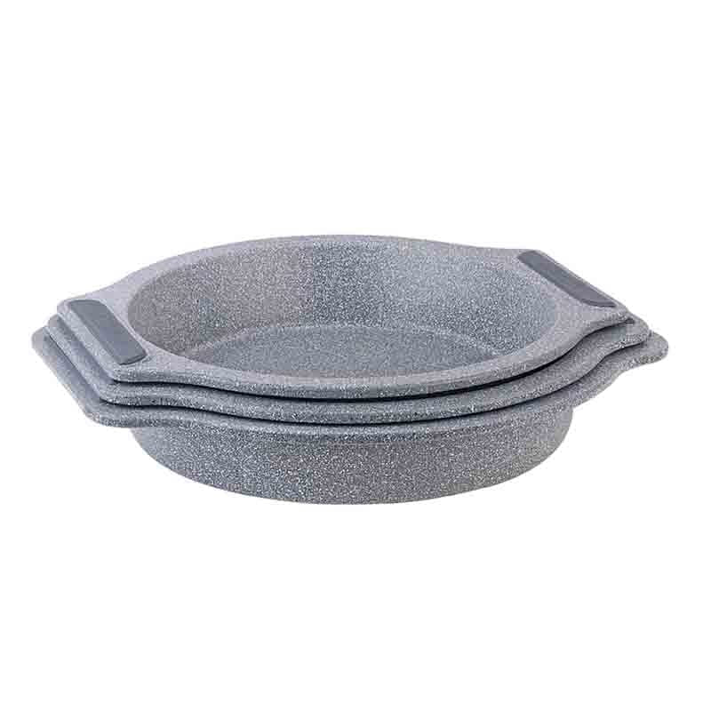 Round Pan 3pcs Set with Silicone Handles