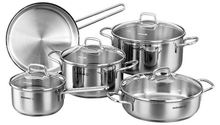 PERLA Cookware Set (9 pcs) Cookware Sets PERLA Cookware Set (9 pcs) PERLA Cookware Set (9 pcs) Korkmaz